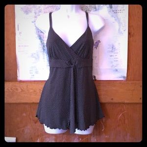 Polka dot surplice tank